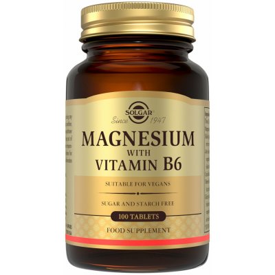 Solgar Magnesium with Vitamin B6 tablety pro podporu spánku a regenerace 100 tablet – Hledejceny.cz