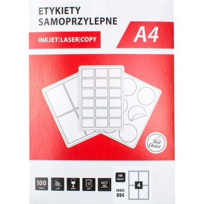 T-Pack ETA10514801 Samolepící etikety 105 x 148 mm 4 ks na A4 400 ks – Zboží Dáma