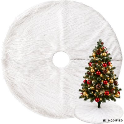 Verk Group Vánoční kobereček pod stromeček, kožešinová rohož, bílý, kulatý, 90 cm – Hledejceny.cz