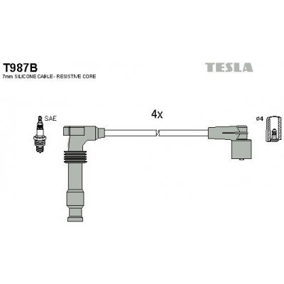 Sada kabelů pro zapalování TESLA T987B – Hledejceny.cz
