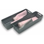 CONFORTIME Sada 2 košíků na organizaci, organizéry do zásuvky KOLE 24 x 7,5 cm - šedý – Sleviste.cz