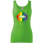 Dobrý Triko dámské tílko s potiskem Pride ústa Apple green – Zboží Dáma
