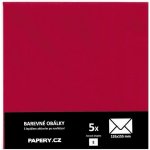 barevná obálka 155X155 ČERVENÁ TMAVÁ, 5 kusů, 100 gm2, olizová HBLR 062 – Zboží Živě