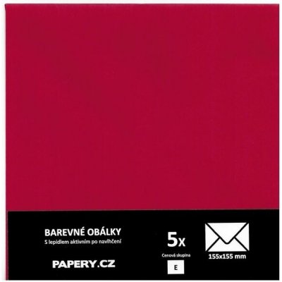 barevná obálka 155X155 ČERVENÁ TMAVÁ, 5 kusů, 100 gm2, olizová HBLR 062 – Zboží Živě
