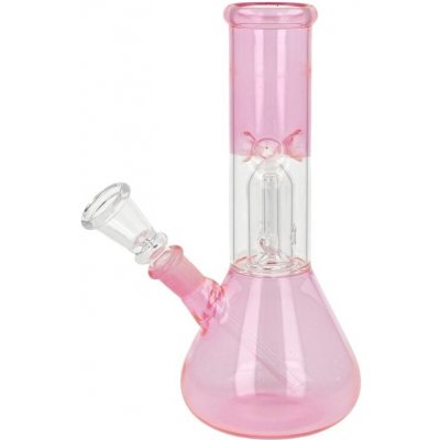 Super Heroes Skleněný bong s perkolací Transparent Růžový 22cm – Zboží Dáma