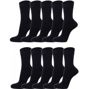Klasické bavlněné ponožky 10 párů černé