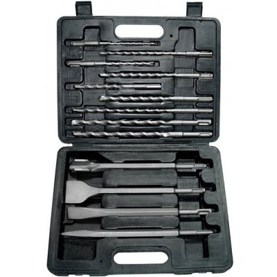 EXTOL CRAFT vrtáky a sekáče SDS PLUS, sada 13ks, 250mm:, plochý 20 a 40mm, špičatý, drážkovací, vrták – HobbyKompas.cz