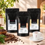 Carraro Degustační sada Single Origin Černá zrnková 3 x 150 g – Hledejceny.cz