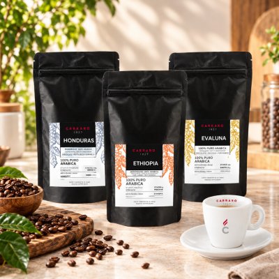 Carraro Degustační sada Single Origin Černá zrnková 3 x 150 g – Hledejceny.cz