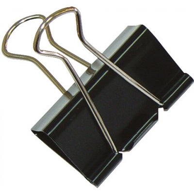 Kancelářský klip kovový, 15 mm - černý [12 ks] – Zbozi.Blesk.cz