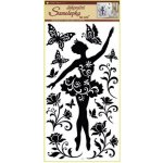 Anděl 10017 samolepící dekorace baletka černá s glitry a kamínky 60x32cm – Zboží Dáma