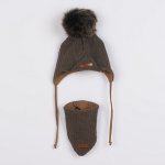 podzimní čepička s šátkem na krk Special One hnědá hnědá – Sleviste.cz