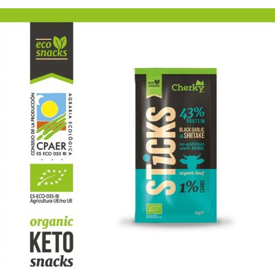 Cherky BIO tyčky černý česnek a shiitake 25 g – Hledejceny.cz