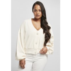 Ladies Organic Oversized Short Terry Cardigan - whitesand