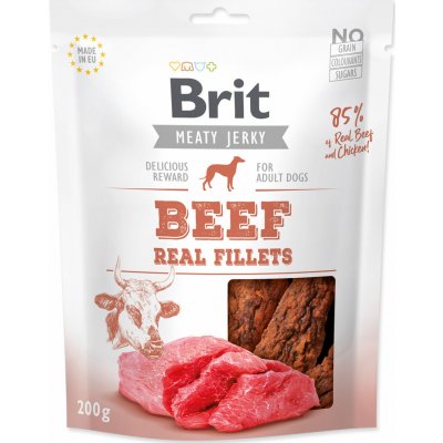 Snack BRIT Jerky Beef and chicken Fillets 200 g – Zboží Mobilmania