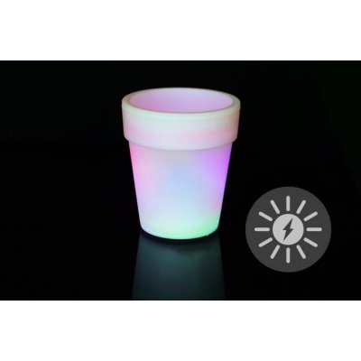 Nexos 55818 LED solární květináč bílý 3 LED měnící barvy 19x17 cm – Zboží Mobilmania