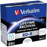 Verbatim BD-R 25GB 4x, printable, jewel box, 5ks (BR200144) – Zboží Mobilmania