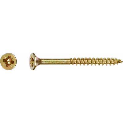 Uni vrut se zápustnou hlavou PZ2 částečný závit žlutě pozink. 4x40 mm, 200 ks – Hledejceny.cz