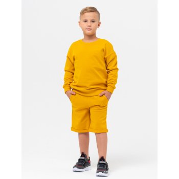 Winkiki Kids Wear chlapecká sportovní tepláková souprava (mikina + tepláky) hořčicová