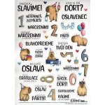 HuráPapír Samolepky průhledné A4 - Dneska slavíme! Kapybara – Hledejceny.cz