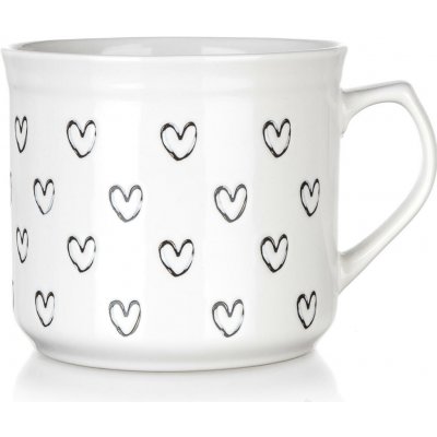 BANQUET hrnek SRDÍČKA ČER keramický mix 660 ml – Zboží Mobilmania