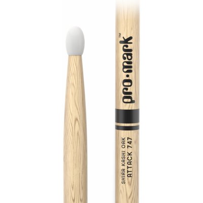 ProMark Classic Attack 747 Shira Kashi Oak Drumstick Oval Nylon Tip – Zboží Mobilmania