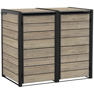 Keter Hide Away 2x240l 138,1x84,3x121,2cm Ashwood – Hledejceny.cz