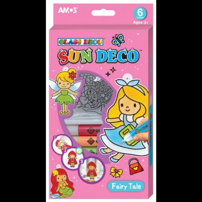 Amos Barvy na sklo sada 6 barev 10,5 ml + 6 sklíček Jednorožec 6411 – Zboží Dáma