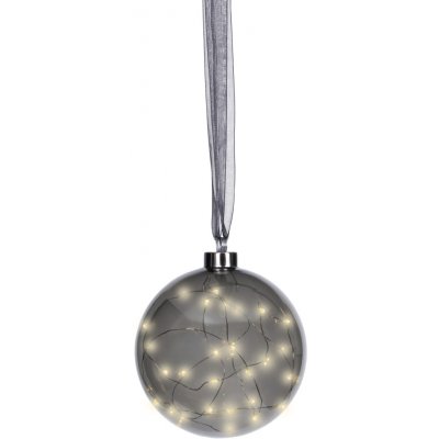 Skleněná ozdoba LED koule, 14 cm, antracit, Kaemingk – Hledejceny.cz