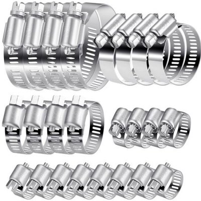 Sada 20 ks hadicových svorek, nastavitelné spony na trubky 6-51 mm 304 Nerezová ocel, hadicová – Sleviste.cz