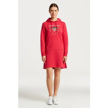 Gant D1. Banner Shield Hoodie Dress červená