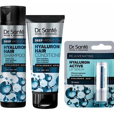 Dr. Santé Hyaluron Dr. Santé Hyaluron šampon pro suché a matné vlasy dodávající hydrataci a lesk 250 ml + Dr. Santé Hyaluron hydratační kondicionér pro suché vlasy 200 ml + Dr. Santé Hyaluron balzám n – Zboží Mobilmania
