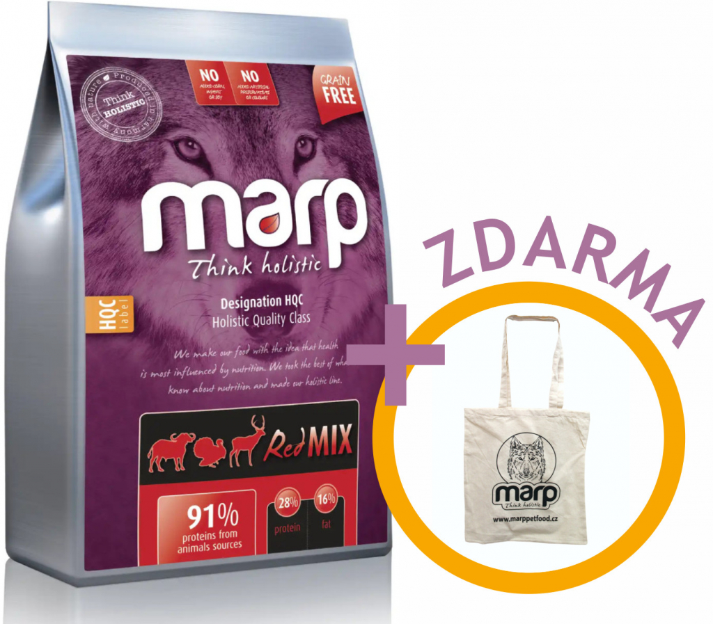 Marp Holistic Red Mix hovězí krůtí zvěřina bez obilovin 18 kg