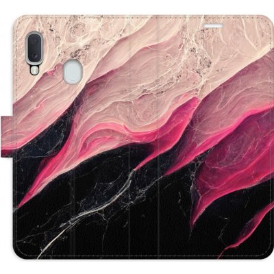 Pouzdro iSaprio Flip s kapsičkami na karty - BlackPink Marble Samsung Galaxy A20e – Zboží Mobilmania