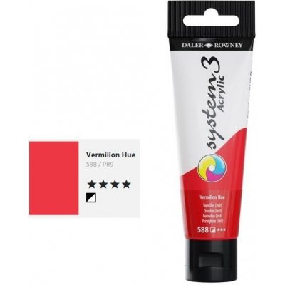 Daler & Rowney System 3 Acrylic Vermilion Hue 588 tuba 59ml – Zboží Mobilmania