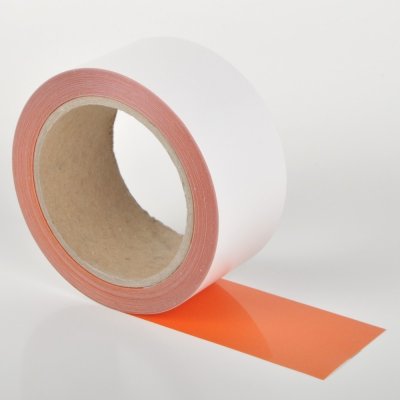 Extra tenká podlahová páska odolná proti znečištění WT-5229, permanentní – polyester, oranžová, 50 mm × 15 m – Zboží Mobilmania