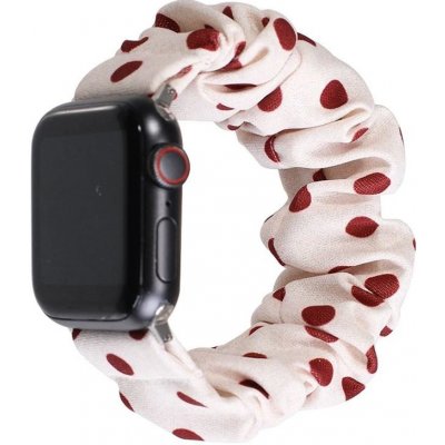 AW Gumičkový řemínek na Apple Watch - Bílý s červenými puntíky Šířka uchycení řemínku: 38/40/41/42mm Bílý s červenými puntíky IR-AWGW-0161 – Sleviste.cz