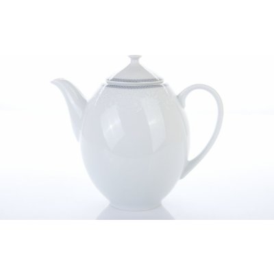 Thun 1794 Kávová konvice porcelán Opal 1,20 l bílá krajka šedý lem