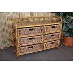 Ratanová komoda 6 zásuvek hnědá – Zboží Mobilmania