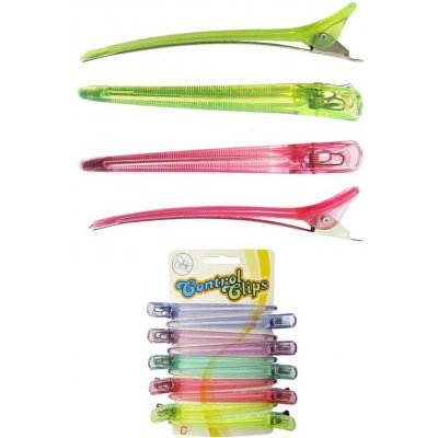 DUKO 2426-10 Control Clips 10ks - kadeřnické spony 11,5cm - nerez kov + průhledný plast – Zboží Dáma