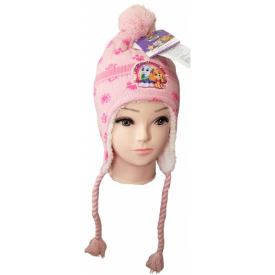 Exity KFT dívčí čepice tlapková patrola s copánky zimní růžová tmavá – Zboží Dáma