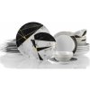 Jídelní souprava Kütahya sada porcelánového nádobí Porselen Black&White 24 dílná