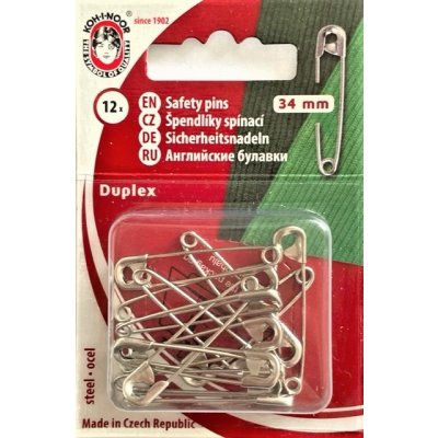 Kohinoor Špendlík zavírací 12 ks v plastovém obalu – Zboží Dáma