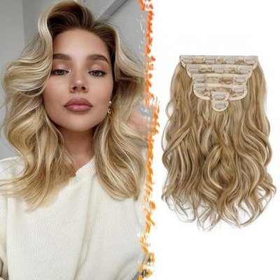 BARSDAR Clip in Extensions, vlnité Clip in prodlužování vlasů melír pro ženy 6ks 30cm Plná hlava – Zboží Dáma
