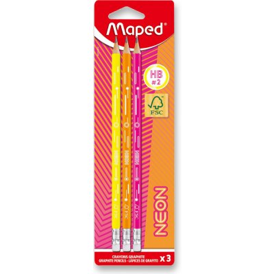 Maped Neon s pryží grafitová tužka 3 ks tvrdost HB blistr 853710FC – Zbozi.Blesk.cz