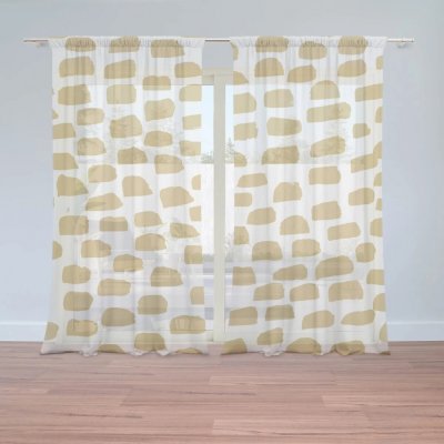 Sablio Záclony Zlaté tahy štětcem: 2ks 150x250cm – Zboží Mobilmania