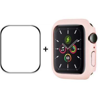 ENKAY Plastový kryt s tvrzeným sklem pro Apple Watch 9 / 8 / 7 45mm růžový 35662 – Zbozi.Blesk.cz