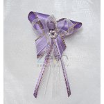 Vonička (vývazek) svatební - fialovo-zlatá s pruhy a perlovým květem I – Hledejceny.cz