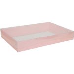 Dárková krabice s průhledným víkem 350x250x50 mm, růžová – Zboží Mobilmania