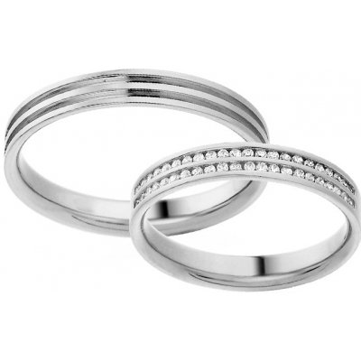 iZlato Forever prsteny z bílého zlata s rytinou a diamanty IZOBBR005A – Zboží Mobilmania